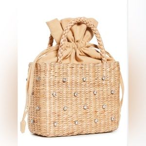 Hat Attack GEMMA Bag (straw with cubic zarconia embellishments)